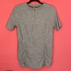 Athleta Pacifica Zip Fitted Top Gray Size Medium